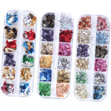 3sets Glitter Sequins Nail Art Tinfoil Paper for Women Nail Manicure DIY Scrap Paper Decoration Tools