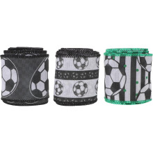 3 Rollen Drahtkanten-Bastelband für Fußballspiele, Fußball-Verpackungsmaterial für Mannschaftsfeiern, Cheerleading-Projekte, DIY-Projekte