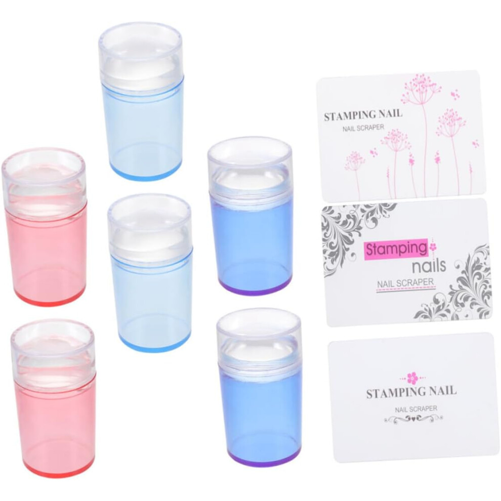 Hkhbjs 3Sets Nail Art Stamp Silicone Seal Stamping Nails Salon Stamping Tool Manicure Kit For Women
