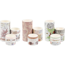 Vintage Washi Tape Scrapbook Tapes 3 Rolls Half Inch Creative Retro Style for DIY Journaling Crafting and Decorative Collage Projects