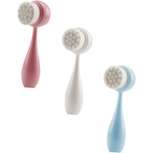 3-teiliges Silikon-Gesichtsreinigungsbürsten-Set mit Rillendesign