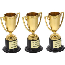 Mini-Goldpokal-Set, 3-teilig, Kunststoff-Preisverleihung für Kinder und Erwachsene im Klassenzimmer