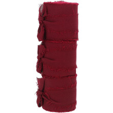 3-teiliges Set aus burgunderfarbenem Chiffonband mit Fransen, weiches Dekoband für Blumensträuße und Geschenkverpackungen