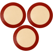 3er-Pack Silikon-Backmatten, antihaftbeschichtet, rund, 20 cm Durchmesser, lebensmittelecht