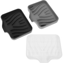 Silikon-Seifenhalter-Set, 3-teilig, modernes Design, rutschfeste Seifenablage fürs Badezimmer
