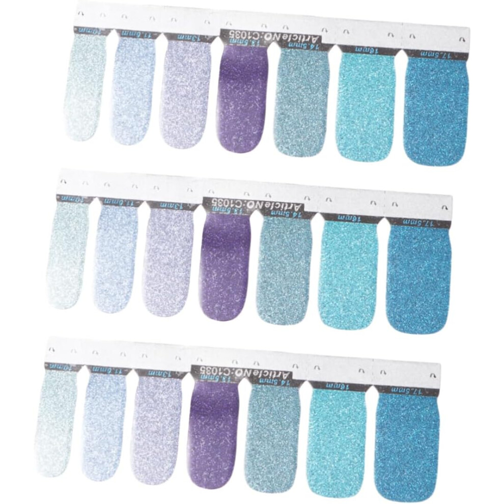 Hkhbjs 3Sheets Nail Art Sticker Decals Glitter Patterns For Diy Nail Art Women Fashion Party Salon Tips
