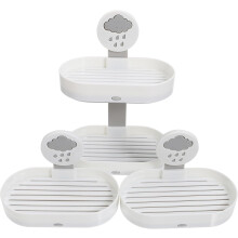3-teiliges Wandseifenschalen-Set mit Abfluss und Hohlstruktur