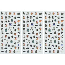 3sheets Boys and Girls Nail Art Stickers Self-Adhesive Cartoon Fingernail Decals