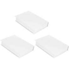 3-teiliges Set dekorativer Bücher in Buchform, weißes, einfarbiges Papier, realistisches, leichtes Design