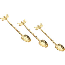 Lot de 3 cuillères à dessert et à salade en alliage de zinc, légères et faciles à transporter, pour la maison et le restaurant.
