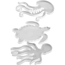3-teiliges Silikon-Epoxidharz-Gussset für Meerestiere: Qualle, Oktopus, Schildkröte – DIY-Bastelset