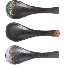 3-teiliges Set Keramik-Suppenlöffel im japanischen Stil, hohe Langlebigkeit, robust, farbig, für den Einsatz in Küche, Haushalt und Restaurant