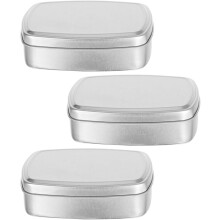 3er-Set Duftseifenboxen aus Aluminium mit abnehmbarem Deckel, leicht, silberfarben, zur Seifenaufbewahrung