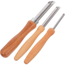 Ensemble de 3 poinçons ronds en acier inoxydable avec manches en bois pour argile