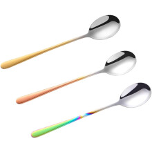 3-teiliges Servierlöffel-Set aus Edelstahl mit langem Griff und polierter Oberfläche