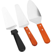 3-delige set roestvrijstalen grillschep, taartsnijder, pannenkoekenschep en serveerschaal met comfortabele handgreep voor kookgerei.