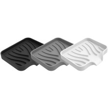 3er-Set Seifenhalter aus Silikon, einzigartiges und schönes Design, selbstentleerend, verhindert Wasserflecken, robust