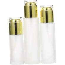 3er-Set Reiseflaschen aus mattiertem Glas, Kosmetikbehälter für Lotionen und Emulsionen