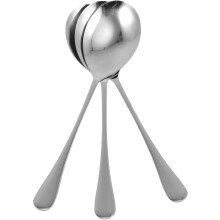 3-teiliges Servierlöffel-Set aus Edelstahl für Salat- und Suppenbuffets, komfortabler Griff, ideal für Catering
