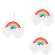 3er-Set regenbogenförmige Körperpeeling-Schwämme, niedliche Badeschwämme für die Hautpflege im Haushalt