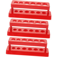 3-teiliges Kunststoff-Reagenzglasgestell mit 6 Löchern, rot, Labor-Reagenzglas-Organizer