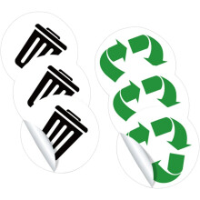 3er-Set Mülltrennungsetiketten, umweltfreundliche Recycling-Aufkleber für Mülltonnen, selbstklebende Etiketten pro Stück
