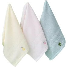 3er-Pack Gesichtstücher aus Bambusfaser für Jungen und Mädchen, mit Fruchtstickerei, weich und saugfähig