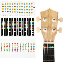 3 Stück Gitarren-Finger-Guide-Aufkleber, Ukulelen-Griffbrett-Notentabelle, selbstklebendes Papier, verschiedene Farben, einfach anzubringen