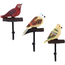 3er-Set Wandhaken in Vogelform aus Kunstharz und Eisen, dekorativer Cartoon-Stil, stabil