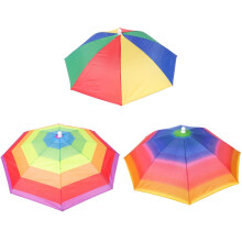 3er-Set Regenschirmhüte mit Gummiband, Kopfbedeckung mit Schirm für Outdoor-Camping und sonnige Tage