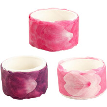 Set van 3 stuks Petal Washi Masking Tape, zelfklevende DIY scrapbooking stickers voor dagboekdecoratie in wijnrood, roze en paars.