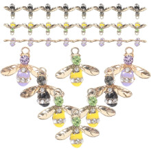 30 Stück Strass-Bienenanhänger aus Legierung für Schmuckherstellung, DIY-Bienenanhänger-Set, gelb-schwarz, Bastelzubehör