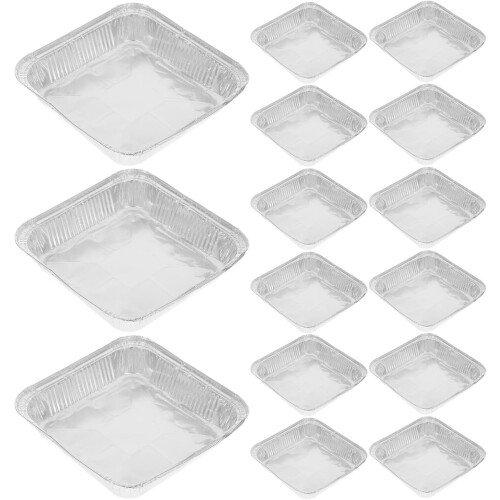 Plaques de cuisson jetables en aluminium, 30 pièces, carrées de 20 x 20 cm