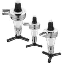 3-teiliges Kunststoff-Spirituosenspender-Set mit Wandhalterung für einfache Bedienung und Reinigung, 25 ml, 35 ml und 45 ml Fassungsvermögen