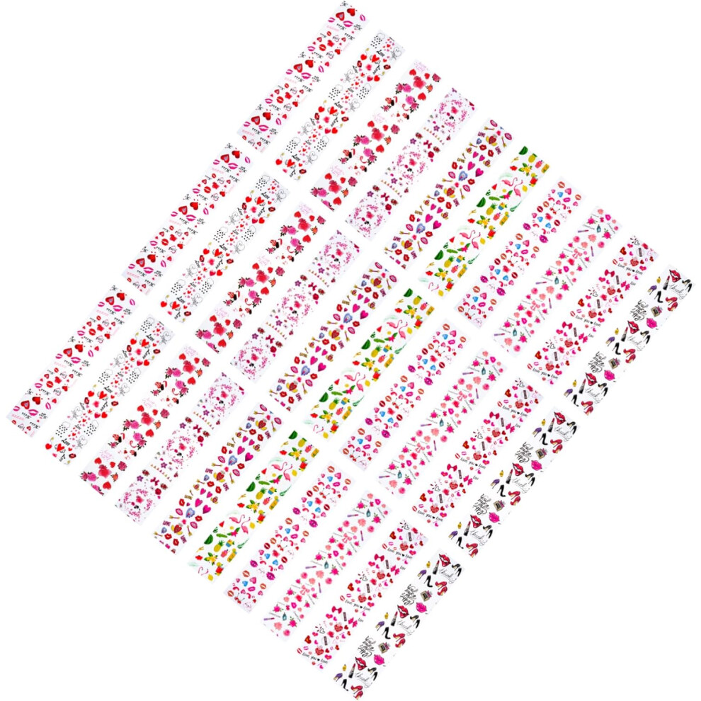 Hkhbjs 30Sheets Floral Nail Stickers Manicure Decals Gel Nail Stickers Press Glitter