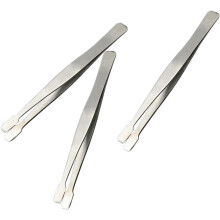 3-teiliges Set Wimpernapplikator-Pinzetten aus Edelstahl mit präziser flacher Spitze