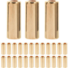 30 Stück goldene Metallröhrchenperlen als Kordelstopper für gewebte Körbe und Maskenbänder zur Dekoration