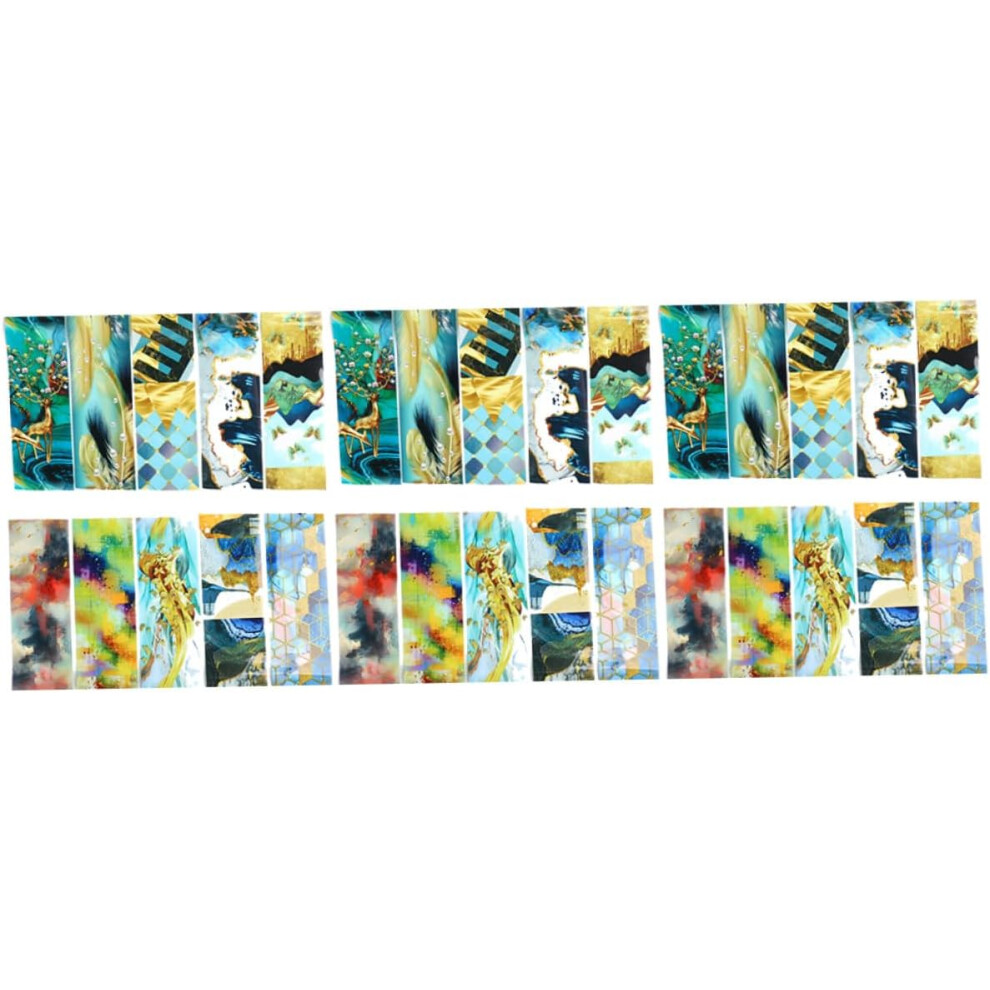 Hkhbjs 30 Sheets Holographic Nail Art Sticker Dreamy Style Self-Adhesive Manicure Nail Decal For Decorative