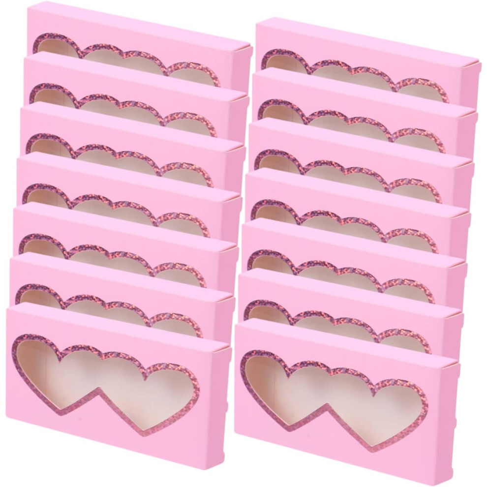 Hkhbjs Pink 30Pcs Eyelash Box False Lash Packaging Window Eyelash Storage Holder For Makeup Box