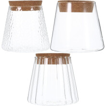 3 Glasvasen für Hydrokulturpflanzen, je 400 ml, mit Korkverschluss