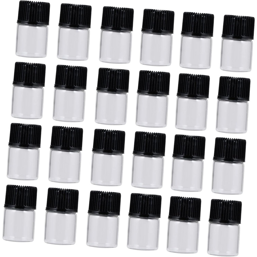 Hkhbjs 30Pcs Glass Mini Bottles Screw Cap Essential Oil Dispenser Leakproof Refillable Small Vials