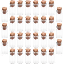 30 Stück DIY Mini-Wunschflaschen aus Glas mit Holzkorken, fein verarbeitete kleine Dekoflaschen für Partys