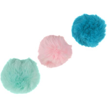 30 bunte, flauschige Plüsch-Pompons für DIY-Kleidung, Mützen und Accessoires, Hellrosa, Dunkelblau, Hellgrün