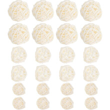 30 bolas de ratán decorativas para jarrones, color blanco, con un elegante toque natural, ideales para aromaterapia.