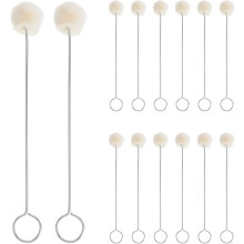 30-teiliges Set Wollpinsel mit Metallgriff, 15-mm-Wollkugelbürste