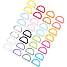 32 Stück 20 mm Nylon-Kunststoff-D-Ringe, Mehrzweck-D-Schnallen, verschiedene Farben für Gepäckgurte