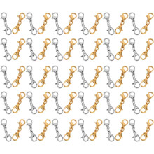 30 Stück doppelseitige Karabinerverschlüsse aus Metall für die Schmuckherstellung, sichere kleine Karabinerverbinder