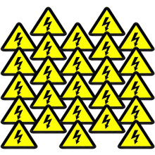 30 gelbe Dreiecksaufkleber zur Warnung vor Stromschlägen, 50 x 50 mm, Sicherheitswarnaufkleber