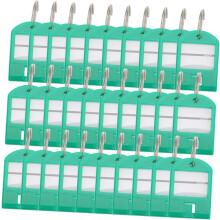 35pcs etiquetas chave plástica verde numeradas etiquetas ID chaveiro com anéis