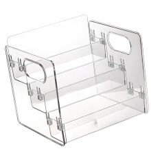 Doorzichtige plastic plankorganizers met 3 niveaus, duurzame